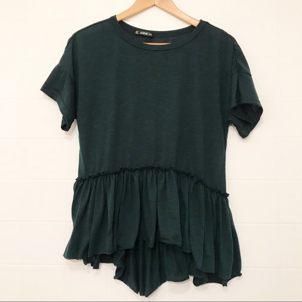 Shein Flowy Ruffle Hem Top